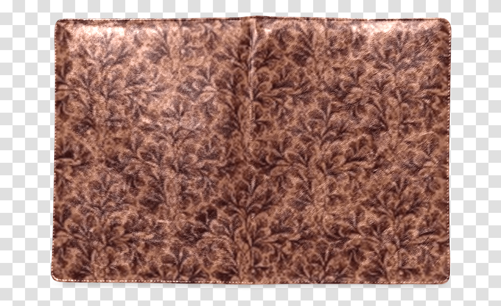 Vintage Floral Lace Leaf Coffee Brown Custom Notebook Leather, Knitting, Rug, Wool, Texture Transparent Png