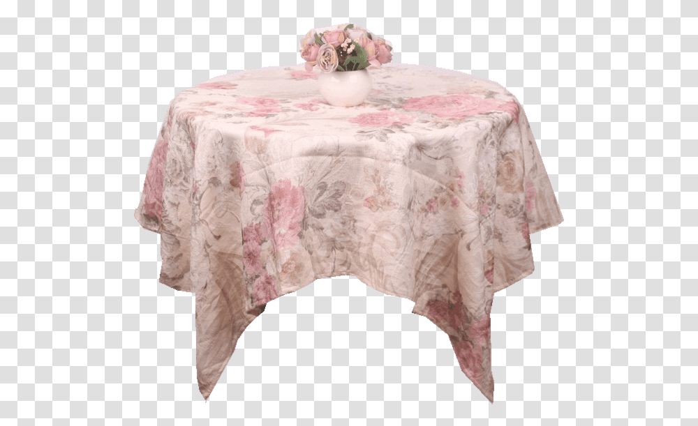 Vintage Floral Table Cloth Overlay Tablecloth Transparent Png