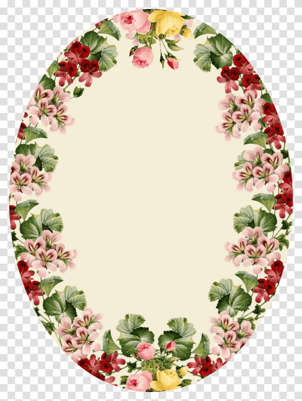 Vintage Flower Border Clipart Frame Flower Oval, Floral Design, Pattern, Moss Transparent Png