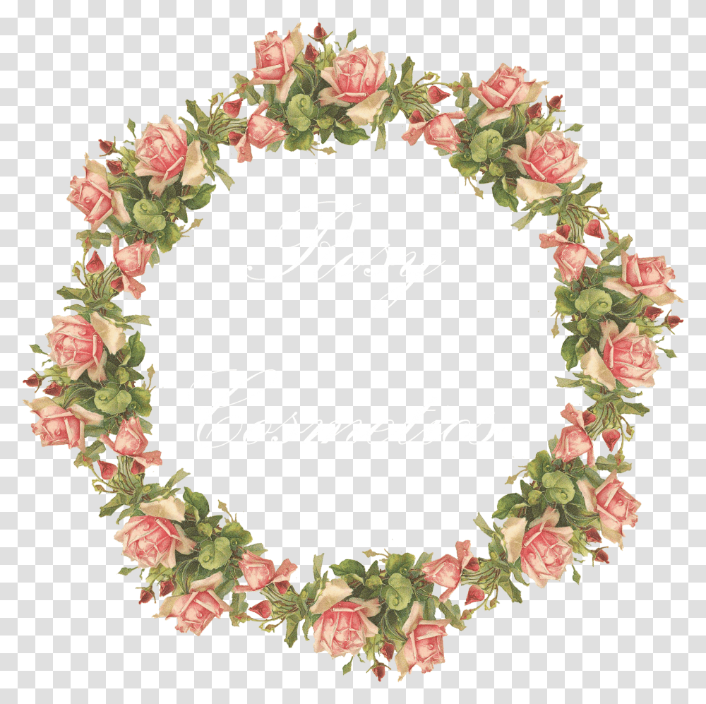 Vintage Flower Border Image For Flower Frame, Plant, Blossom, Wreath, Petal Transparent Png