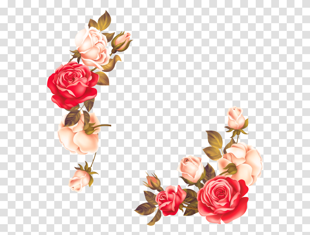 Vintage Flower Border, Plant, Rose, Blossom, Floral Design Transparent Png