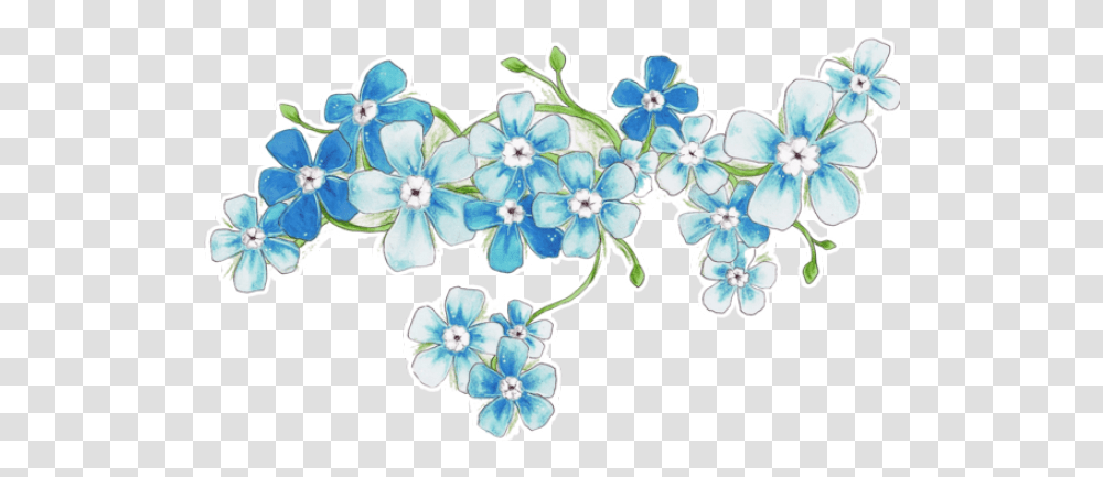 Vintage Flower Clipart Overlay Blue Flowers Drawing, Floral Design, Pattern, Plant Transparent Png