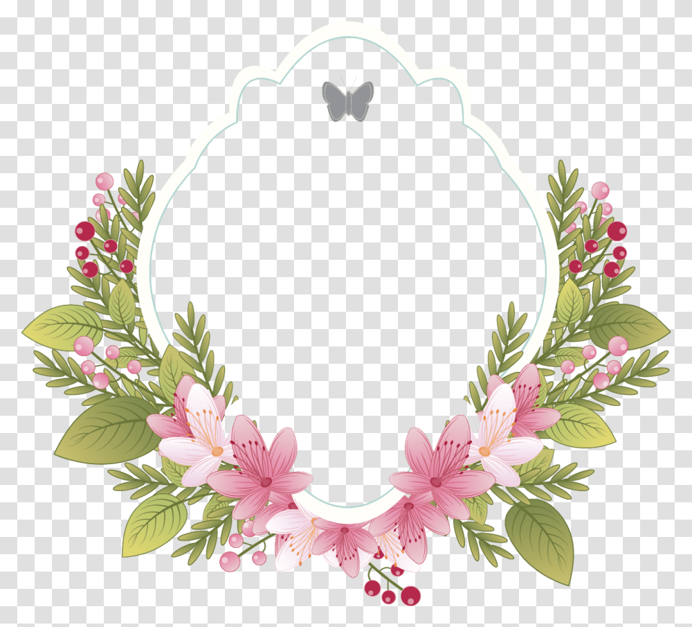 Vintage Flower Frame Vector, Pattern, Floral Design Transparent Png