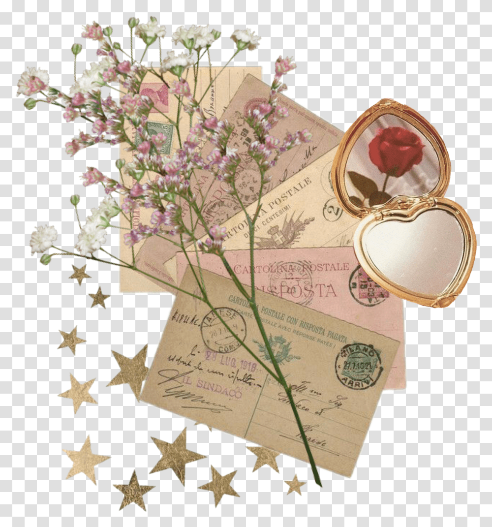 Vintage Flower Star Letter Sticker By Sarahsmum9 Vintage Aesthetic Transparent Png