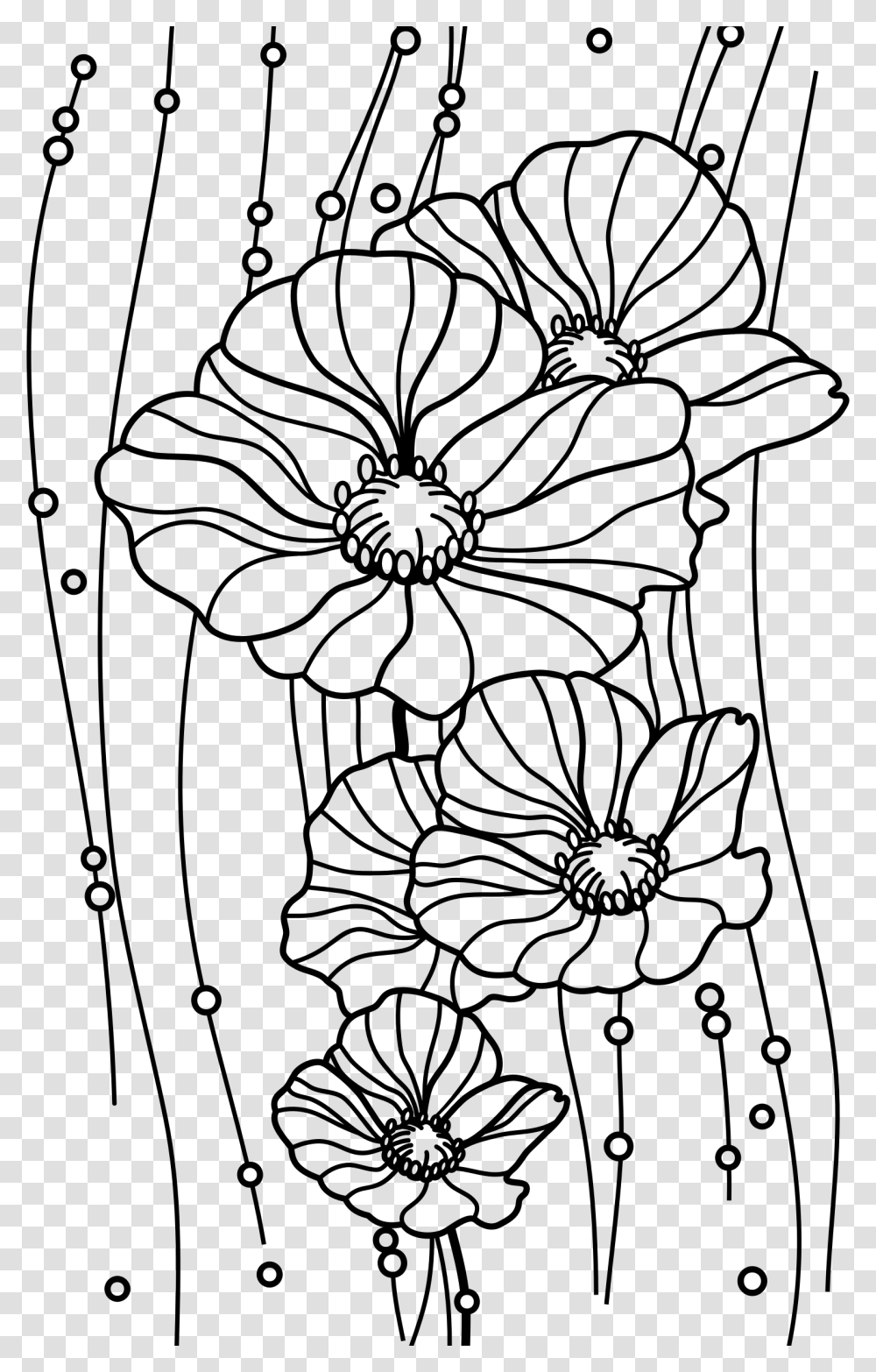 Vintage Flowers 4 Clip Arts Vintage Flowers Black And White Clipart, Gray, World Of Warcraft Transparent Png