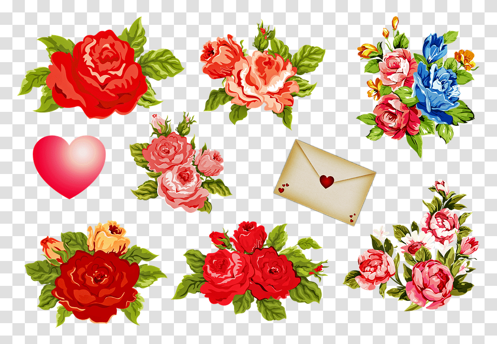 Vintage Flowers Valentine's Day Letter Heart Valentine's Day, Plant, Floral Design, Pattern Transparent Png
