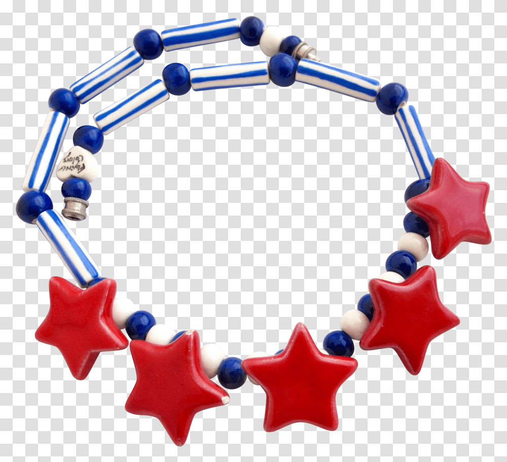 Vintage Flying Colors Patriotic Red Stars Ceramic Necklace Bracelet, Accessories, Accessory, Jewelry, Bow Transparent Png
