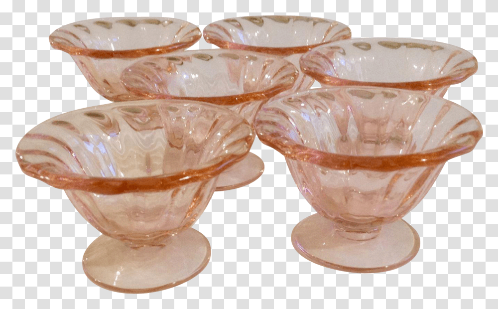 Vintage Fostoria Fairfax Rose Nut Open Salts Salt Depression Glass Clipart, Bowl, Cup, Coffee Cup, Goblet Transparent Png