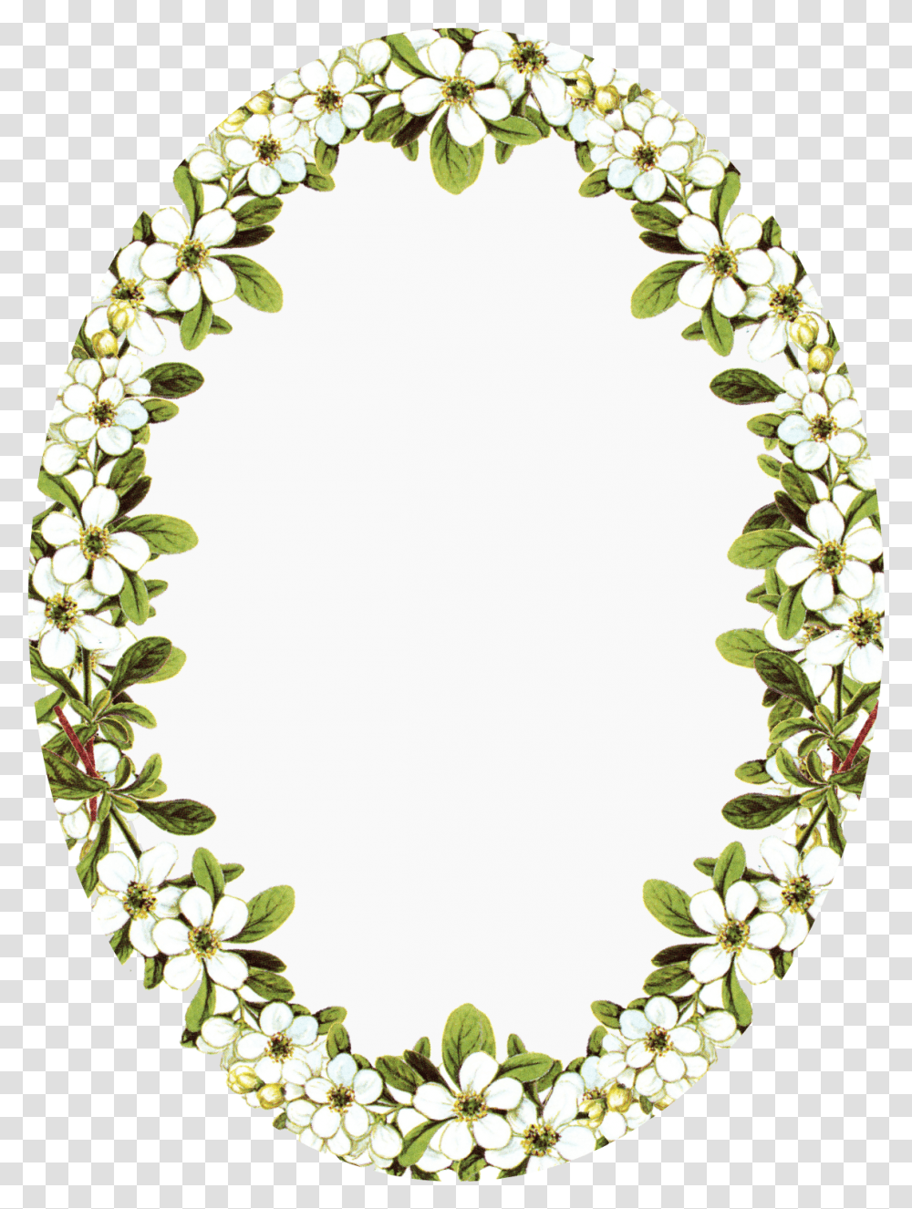 Vintage Frame Clip Art Oval Flower Frames Full Size Frame Oval With Flowers, Floral Design, Pattern, Graphics, Bracelet Transparent Png