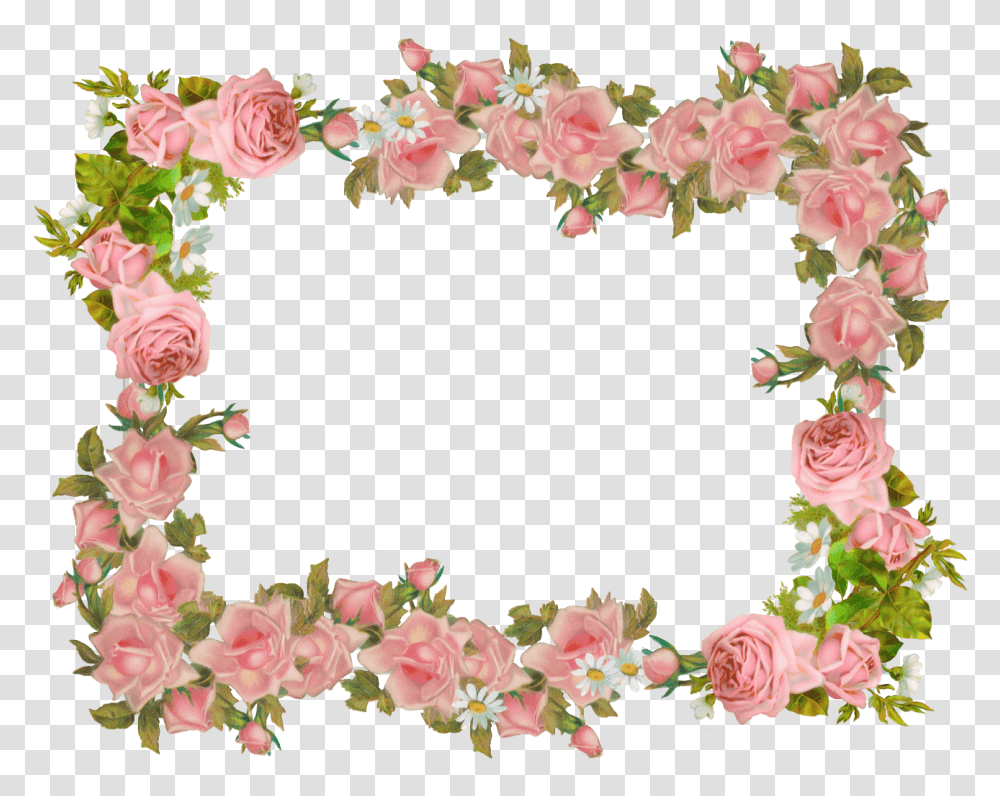 Vintage Frame Paper Rose Frames Hq Pink Flowers Frame, Plant, Petal, Flower Arrangement, Floral Design Transparent Png