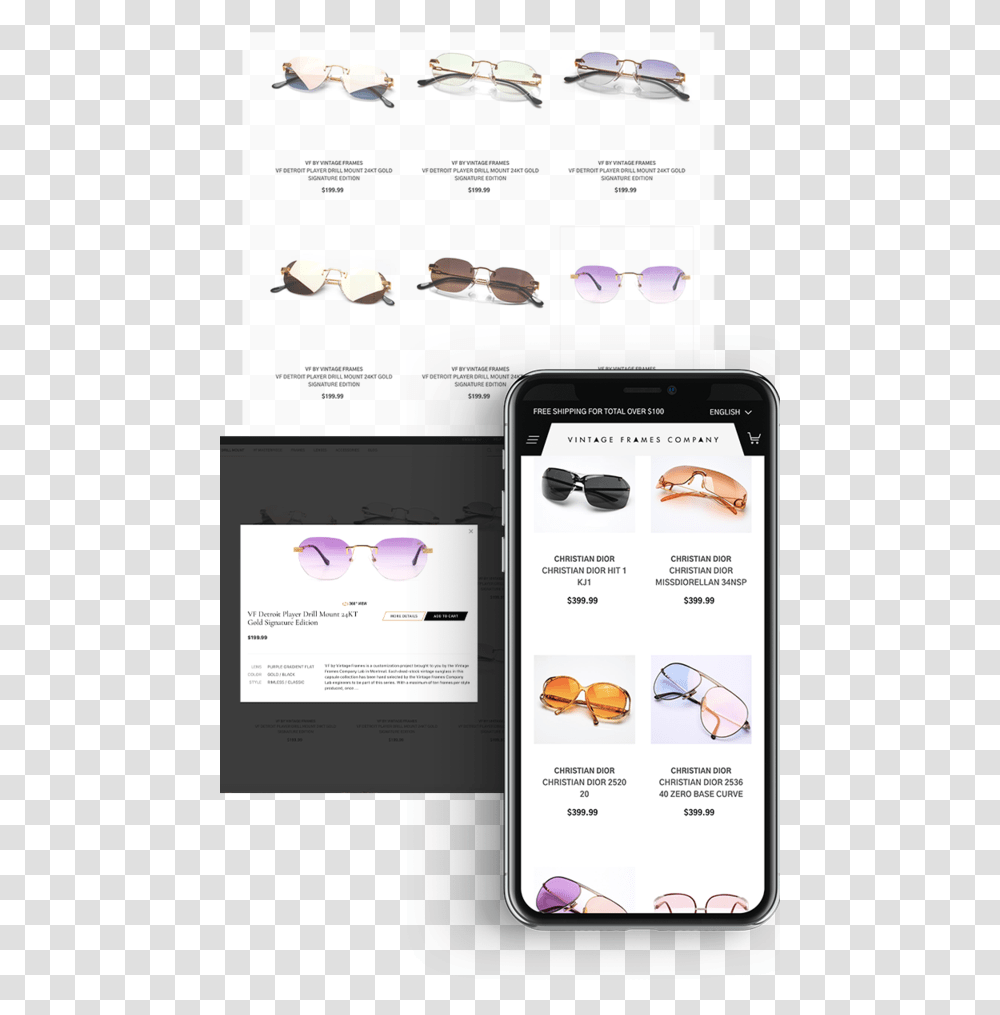 Vintage Frames Flyer, Sunglasses, Mobile Phone, Electronics, Poster Transparent Png