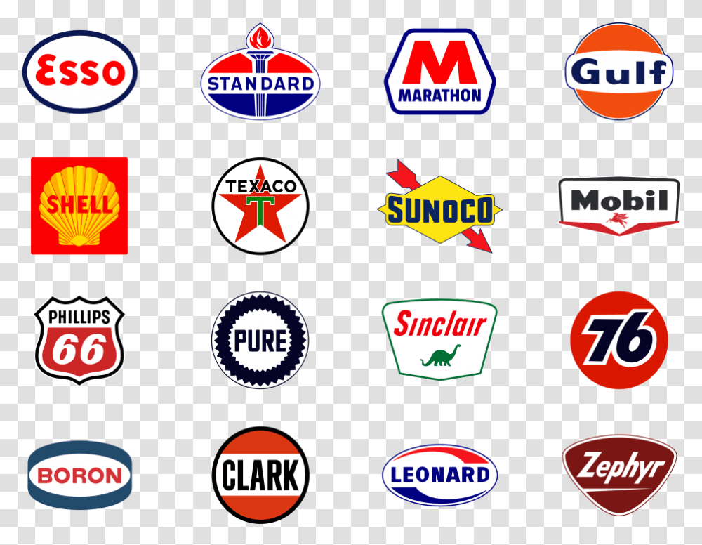 Vintage Gas Station Logos, Label, Trademark Transparent Png