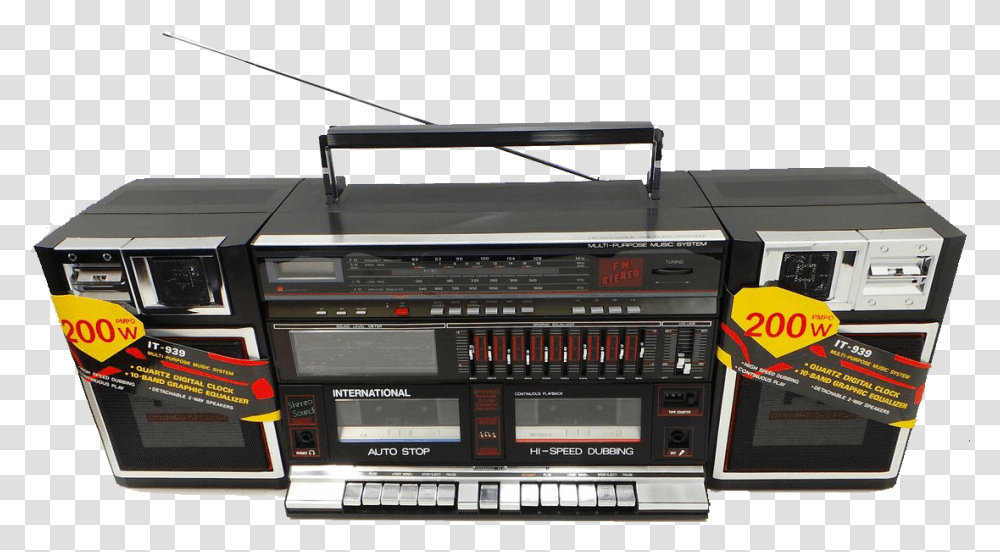 Vintage Ghettoblaster Boombox, Electronics, Stereo, Computer Keyboard, Computer Hardware Transparent Png