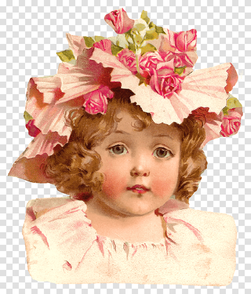 Vintage Girl Face Maud Humphrey, Apparel, Doll, Toy Transparent Png
