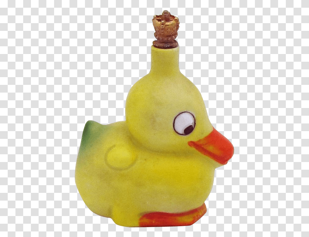 Vintage Googly Eye Duck German Crown Top Figural Perfume Bath Toy, Snowman, Winter, Outdoors, Nature Transparent Png