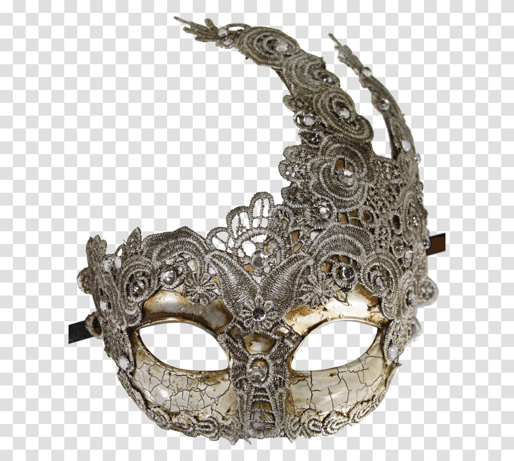 Vintage Gray Lace Carnival Mask Masque, Cross, Parade, Costume Transparent Png