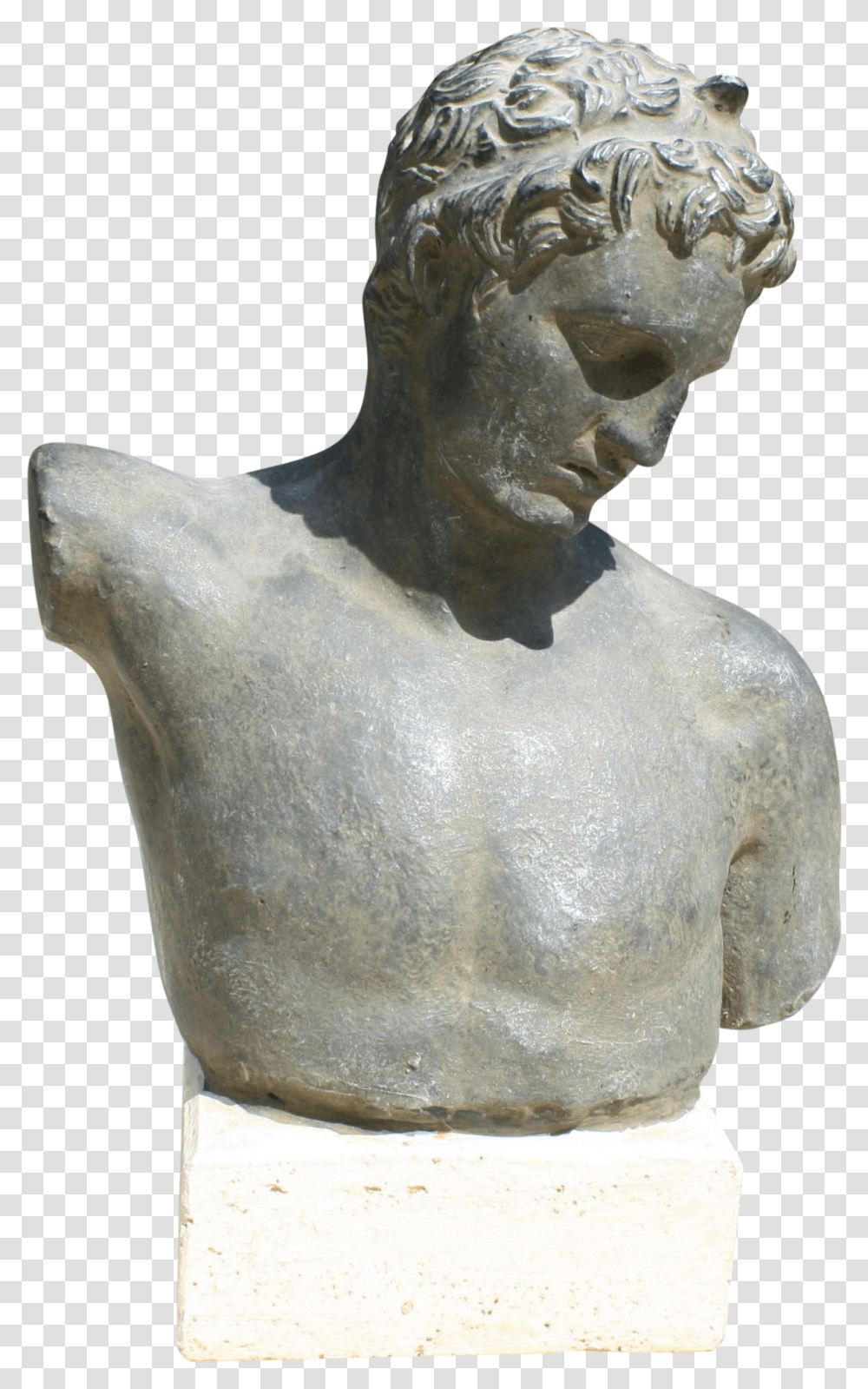 Vintage Greek Male Bust Greek Sculpture, Figurine, Bronze, Statue Transparent Png