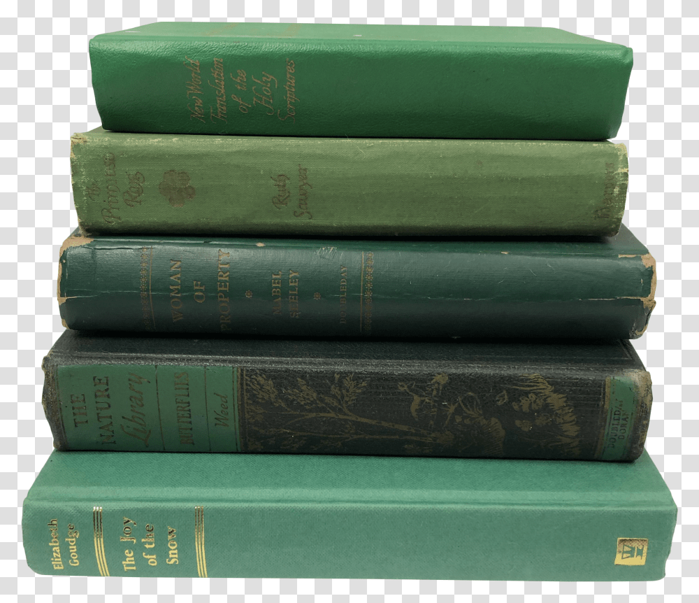 Vintage Green Book Stack Book Stack Transparent Png