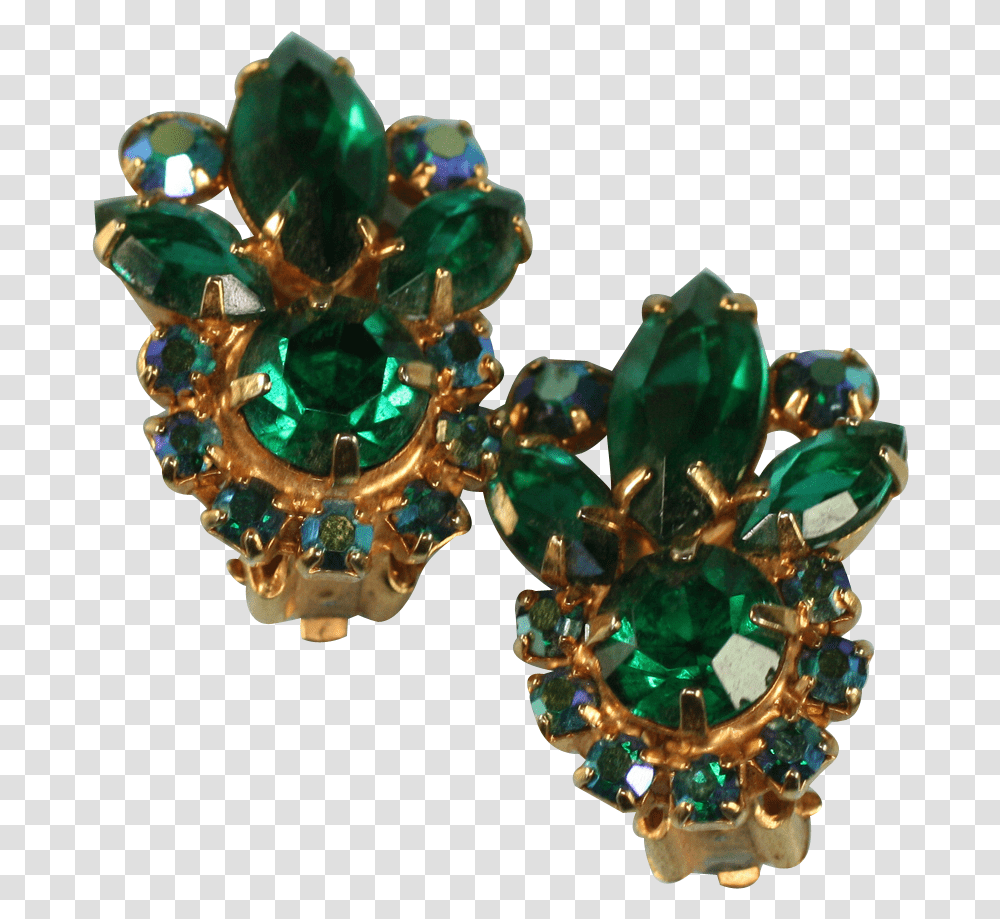 Vintage Green Rhinestone Clip Earrings Juliana D Amp, Jewelry, Accessories, Accessory, Gemstone Transparent Png