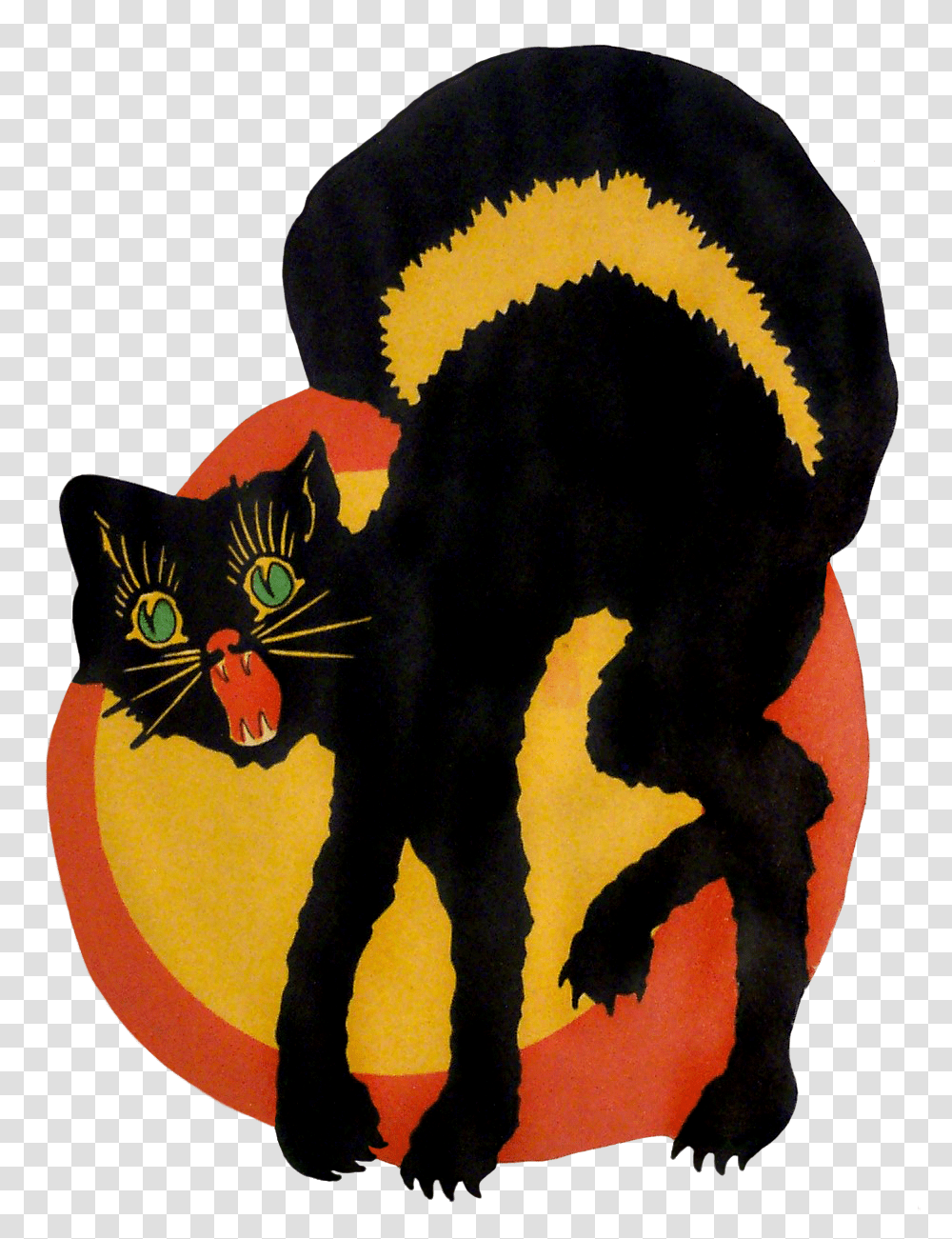 Vintage Halloween Cat Clipart Download Vintage Halloween Cat Clipart, Furniture, Pet, Mammal, Animal Transparent Png