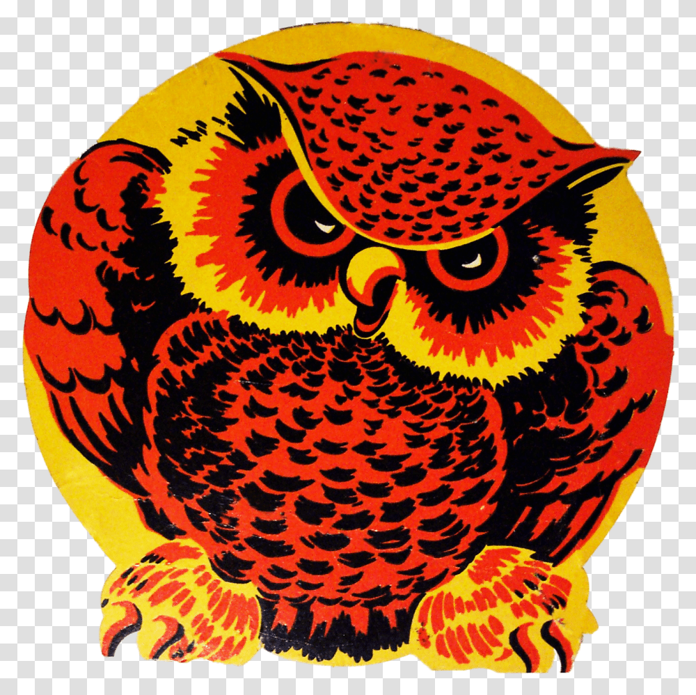 Vintage Halloween Owl, Pattern, Ornament, Fractal Transparent Png