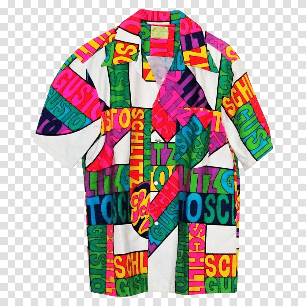 Vintage Hawaiian Shirt Ui Maikai Schlitz Beer Psychedelic Neon, Apparel, Robe, Fashion Transparent Png