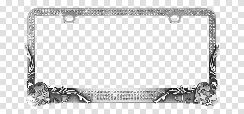 Vintage Heart Crystals Elegant License Plate Frames, Leisure Activities, Architecture, Building, Screen Transparent Png