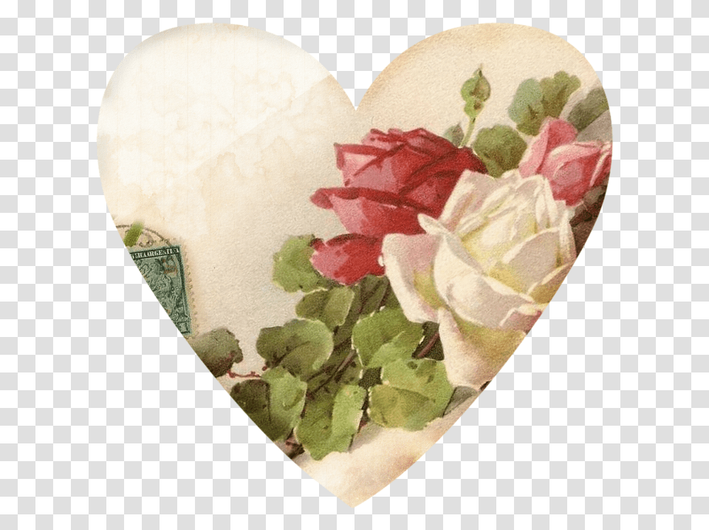 Vintage Hearts Clipart, Floral Design, Pattern, Rose Transparent Png