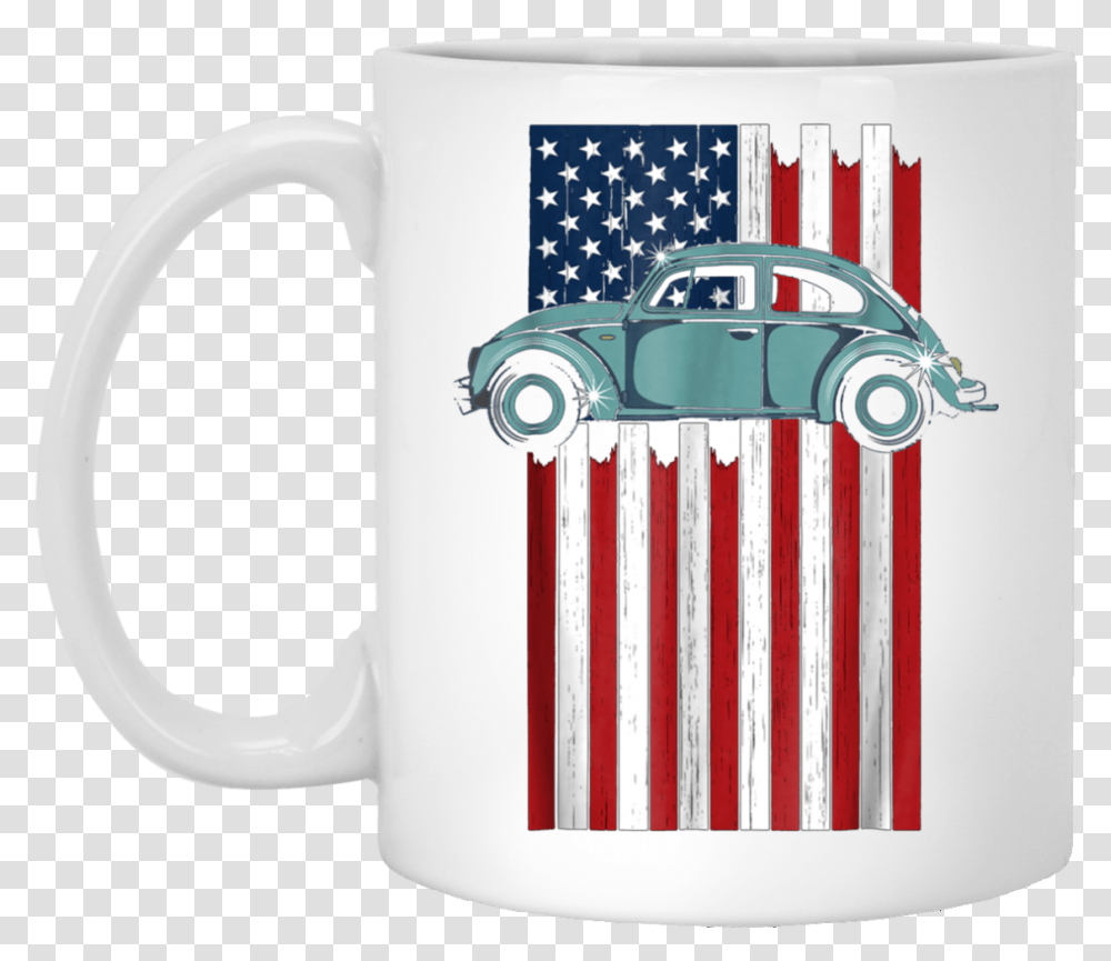Vintage Hippie Retro Punch Bug Beetle Car Usa Flag Antique Car, Coffee Cup Transparent Png