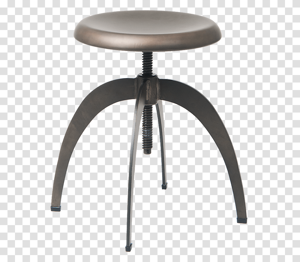 Vintage Indoor Steel Chair In Gun Color With Adjustable End Table, Furniture, Bar Stool, Tabletop, Shower Faucet Transparent Png
