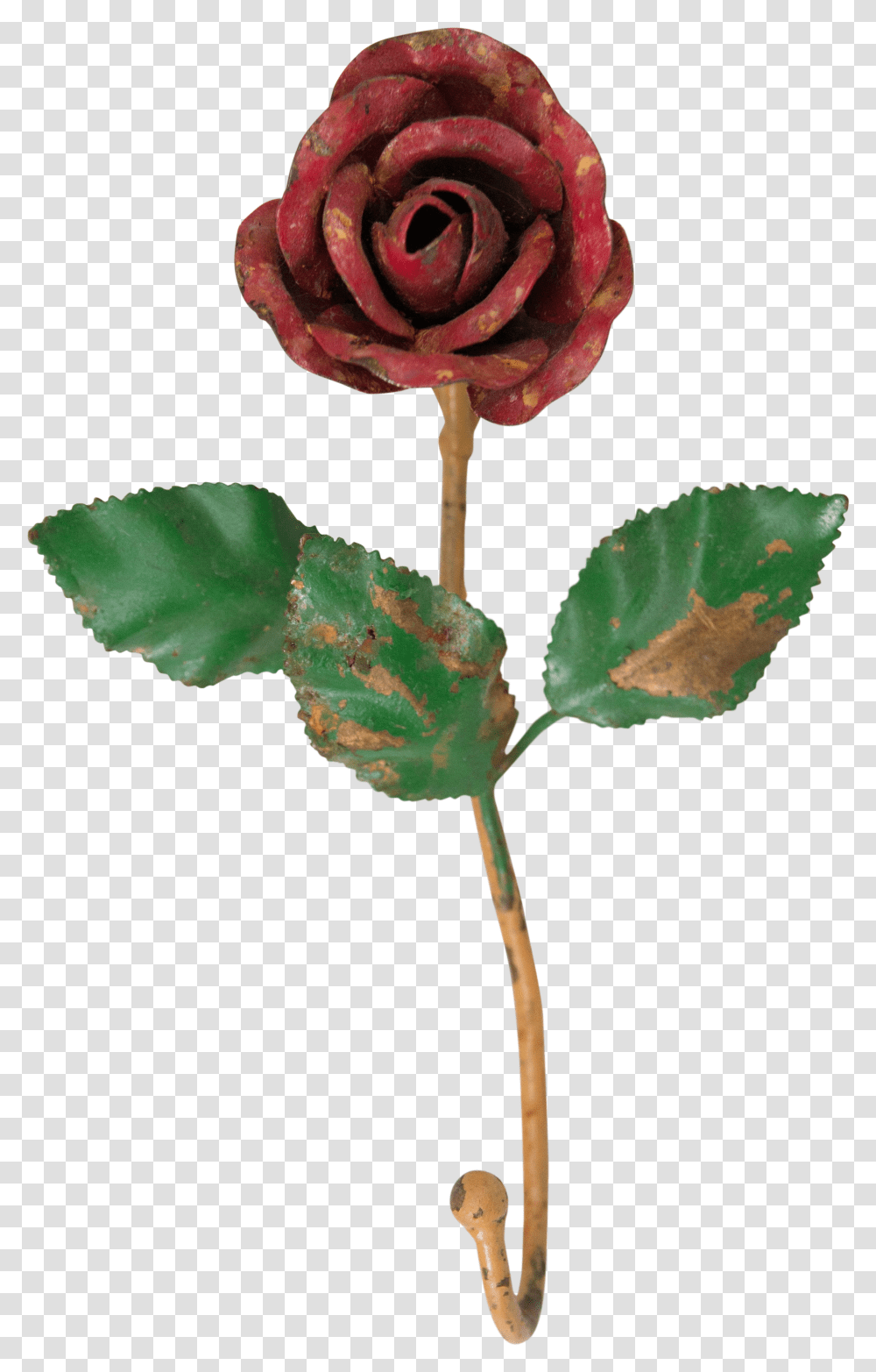 Vintage Italian Tole Red Rose Flower Hook Italian Red Rose Transparent Png