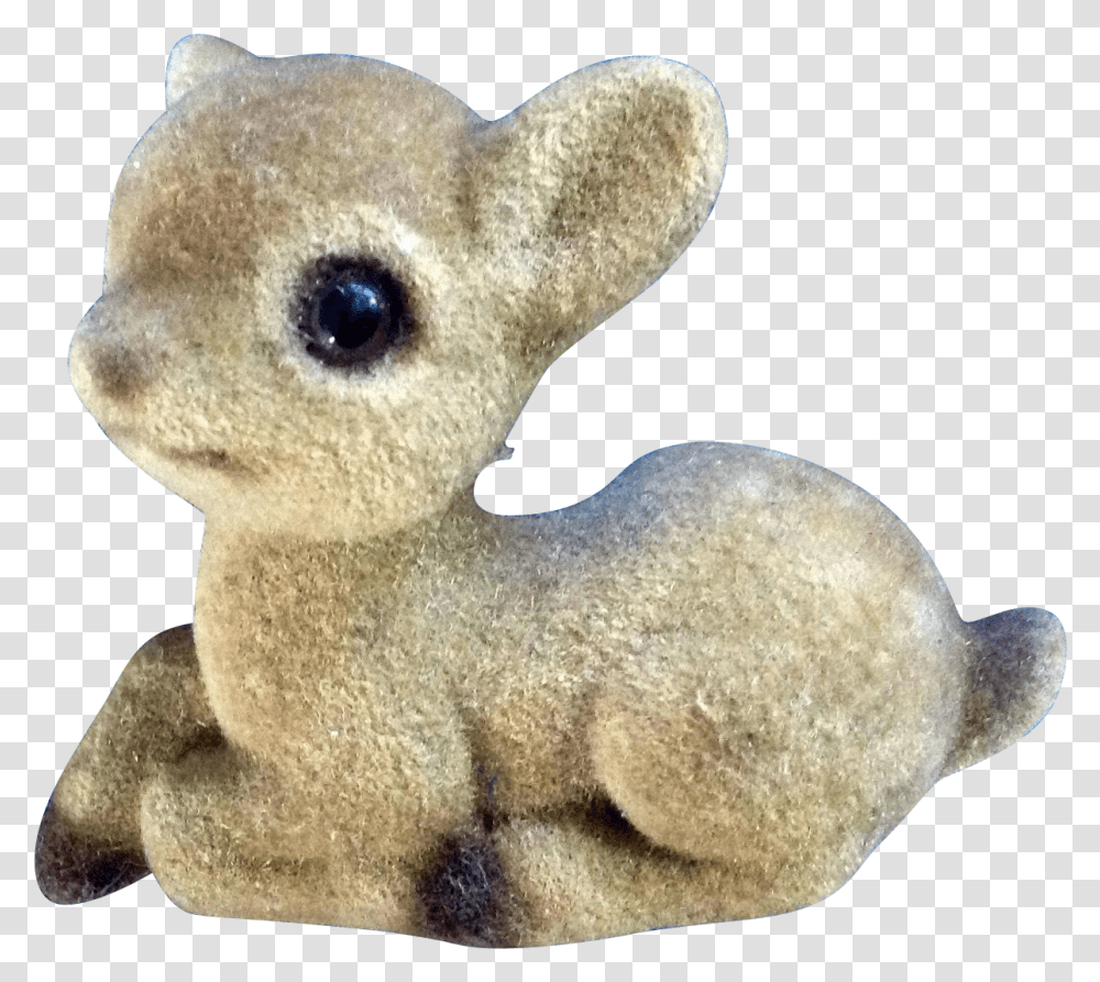 Vintage Josef Originals Baby Fawn Deer With Fuzzy Flocked Knick Knacks, Figurine, Animal, Mammal, Rodent Transparent Png