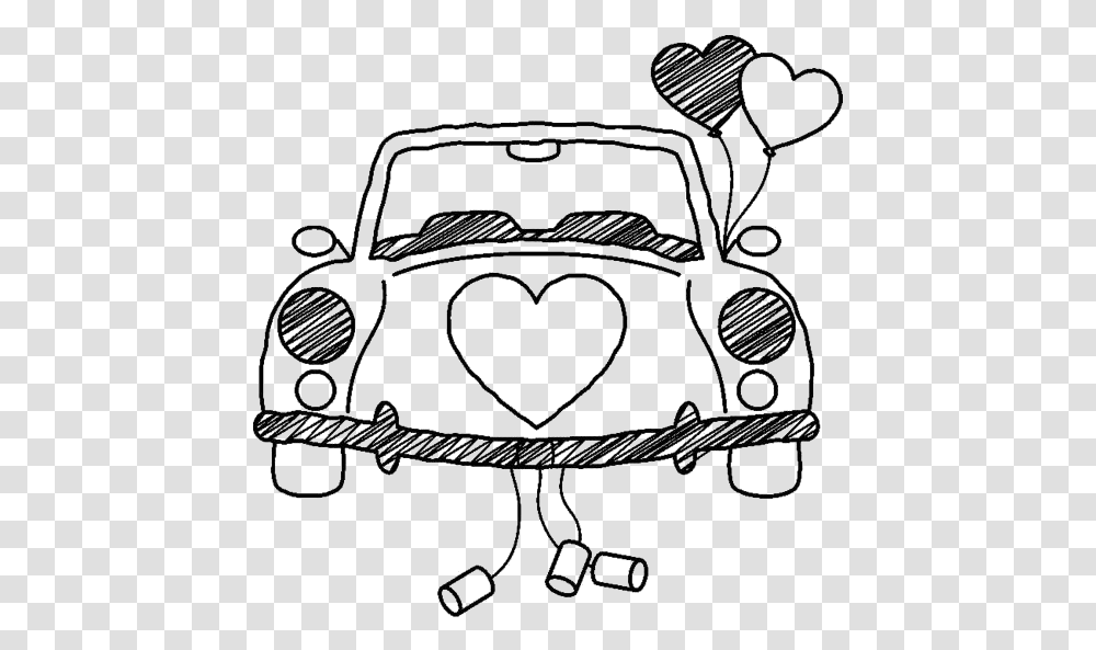 Vintage Just Married Car Clipart Black And White Amp Just Married Car Cartoon, Bumper, Vehicle, Transportation Transparent Png