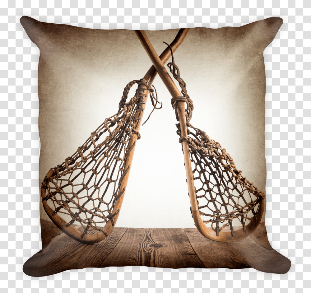 Vintage Lacrosse Sticks Crossed Square Pillow, Cushion, Furniture, Bow, Hammock Transparent Png