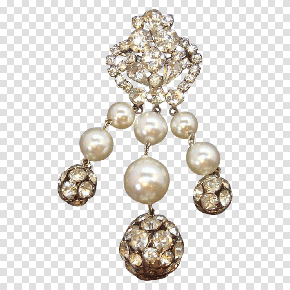 Vintage Large Dangle Rhinestone Imitation Pearl Brooch Circa, Jewelry, Accessories, Accessory, Diamond Transparent Png