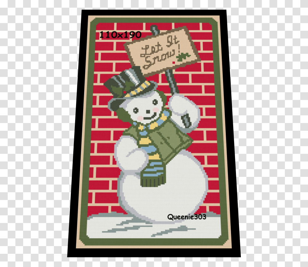 Vintage Let It Snow Snowman Cartoon, Rug, Christmas Stocking, Gift, Ornament Transparent Png