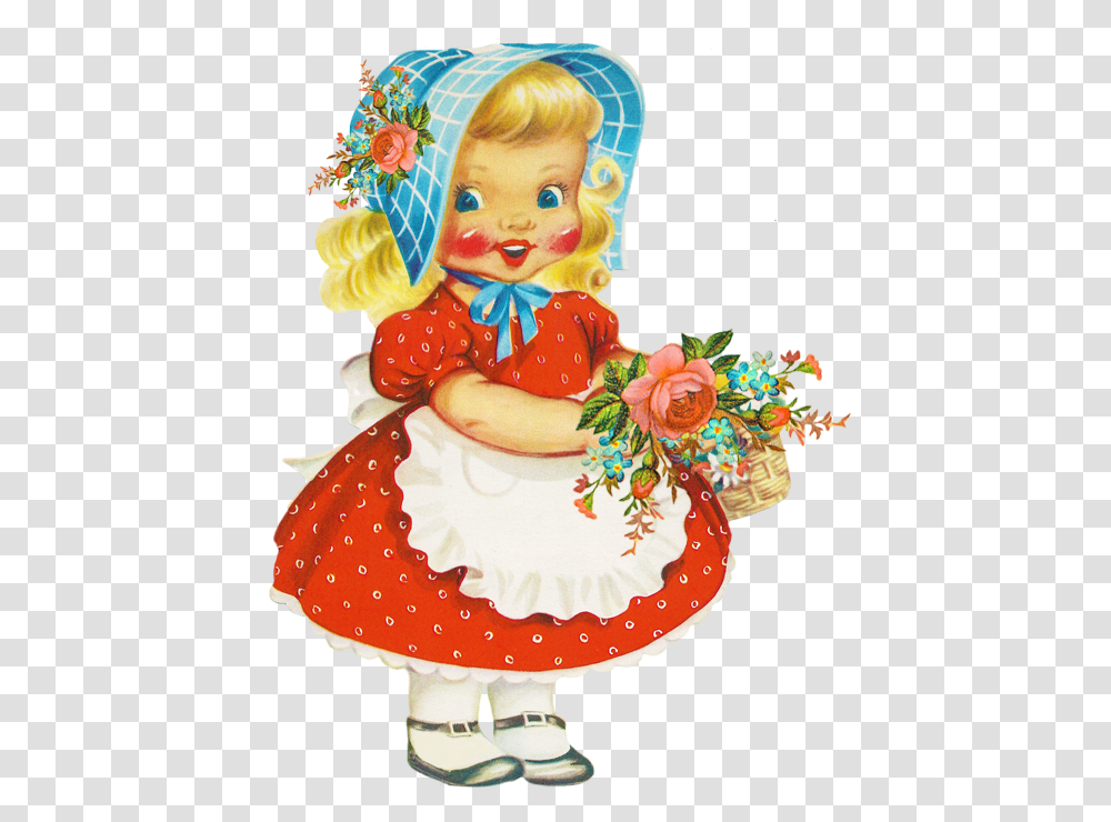 Vintage Little Girl Clipart, Toy, Figurine, Person, Doll Transparent Png