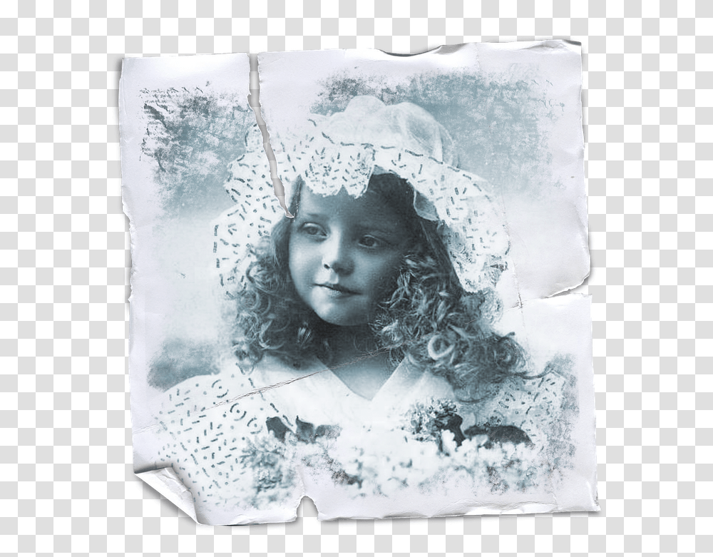 Vintage Little Girl Collage Paper Stained Texture Visual Arts, Face, Person, Head, Poster Transparent Png