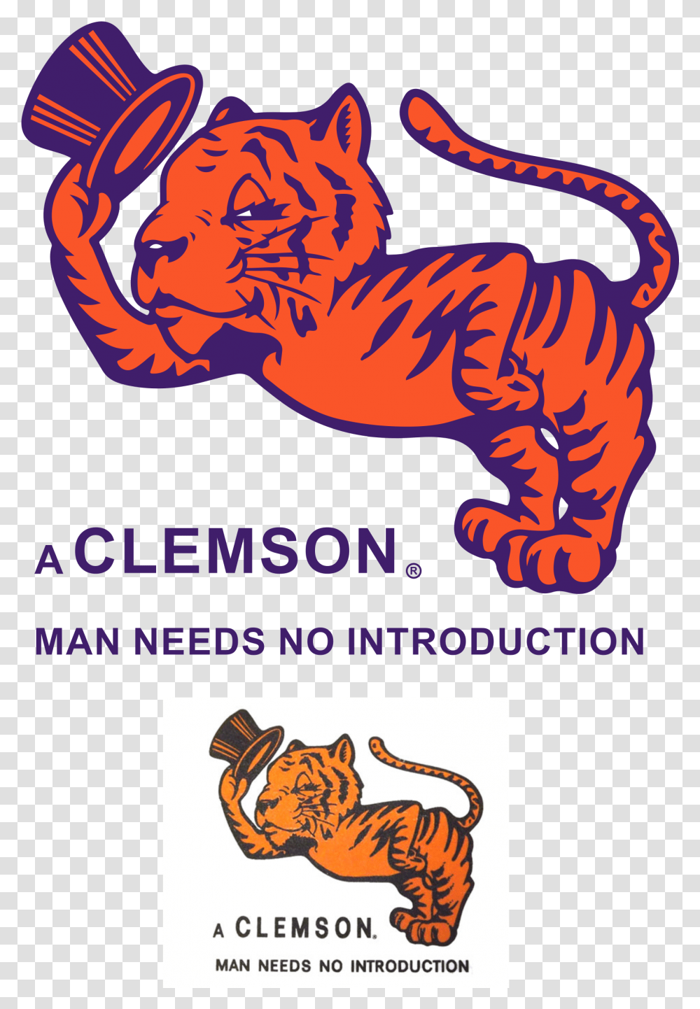 Vintage Logo Sports Logos Vintage Clemson Tiger Logo, Animal, Wildlife, Mammal, Wasp Transparent Png