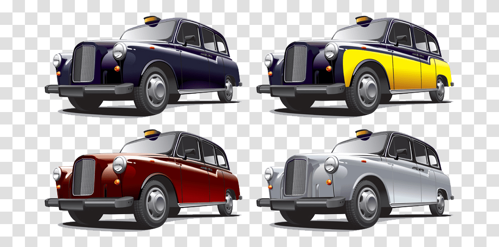 Vintage London Cab, Car, Vehicle, Transportation, Tire Transparent Png