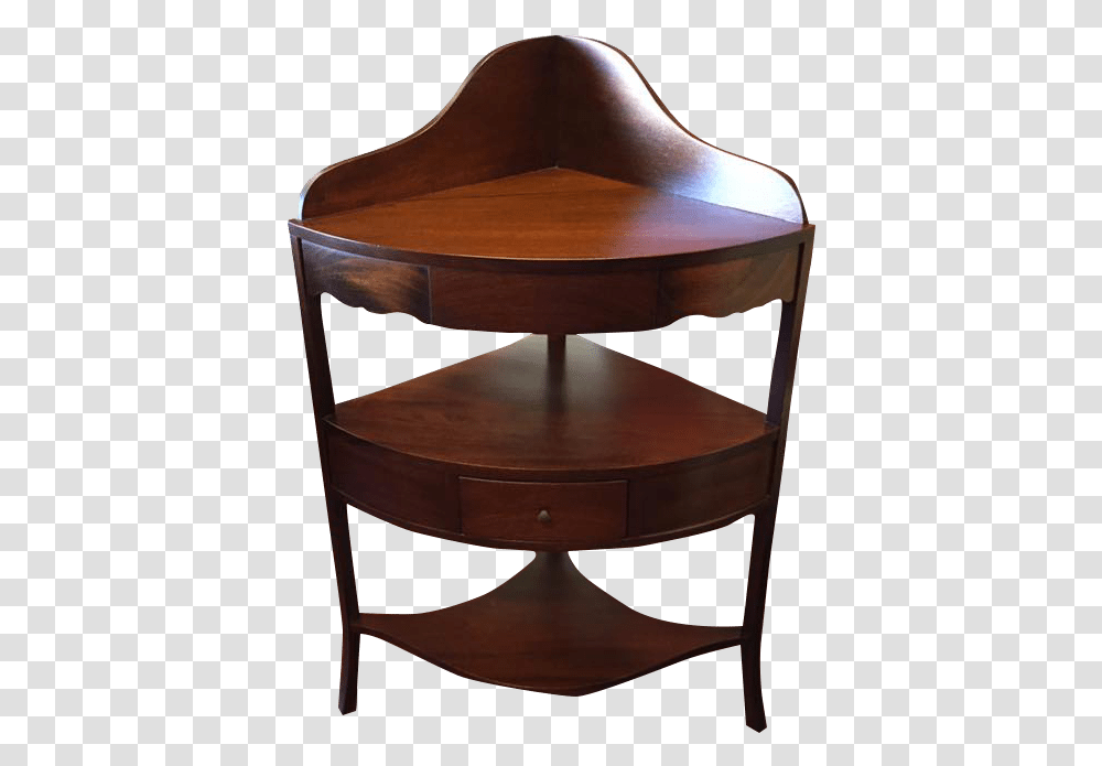 Vintage Mahogany Corner Shelf Table, Furniture, Wood, Tabletop, Stand Transparent Png