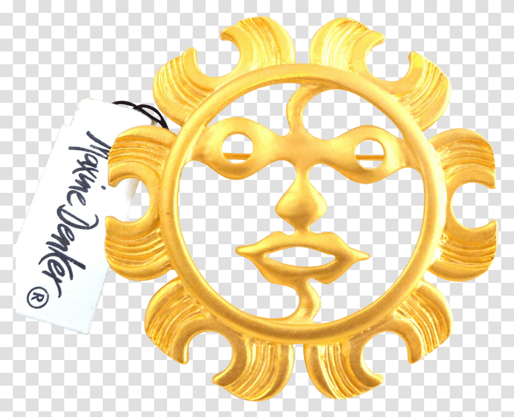 Vintage Maxine Denker Modern Tribal Sun Face Pin Original, Logo, Trademark Transparent Png