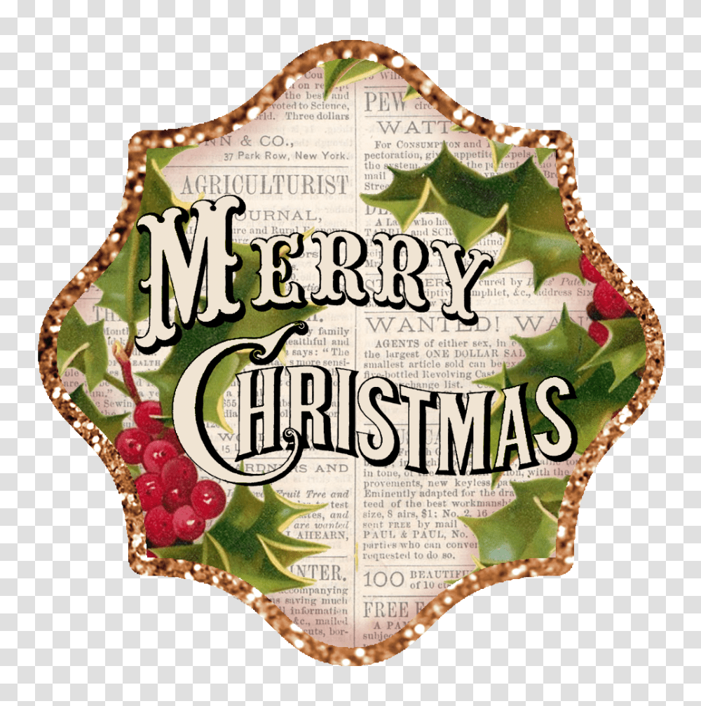 Vintage Merry Christmas Clip Art Free Clipart Collection, Logo, Trademark Transparent Png