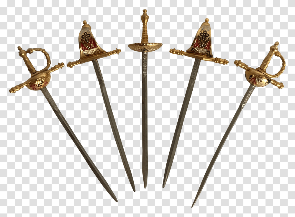 Vintage Metal Cocktail Swords Pe, Blade, Weapon, Weaponry, Bronze Transparent Png