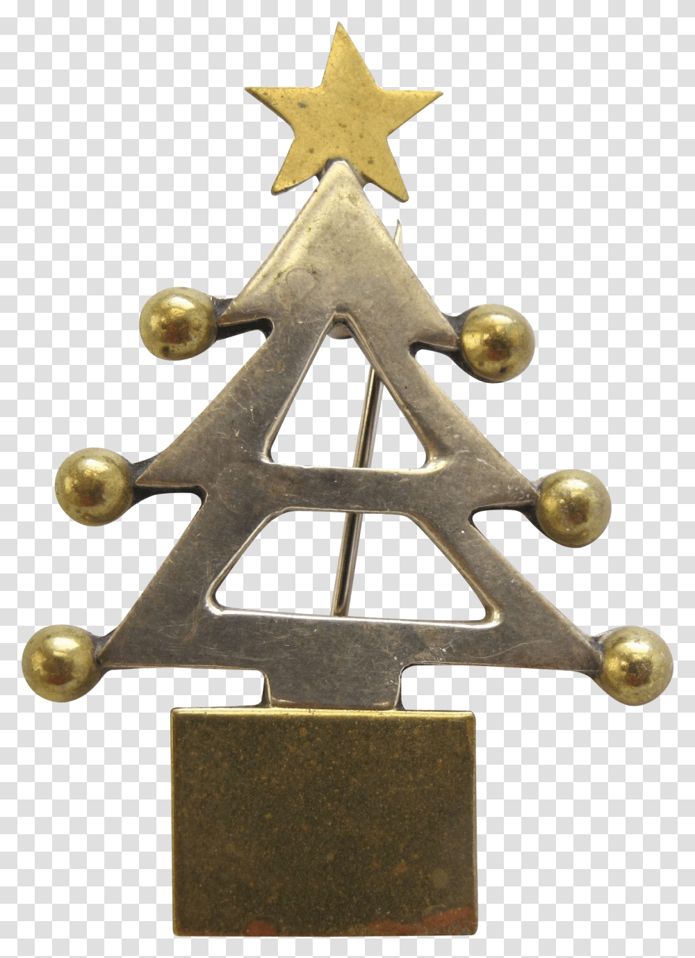 Vintage Mexico Sterling Silver Christmas Tree Pin Christmas Tree, Cross, Gold, Logo Transparent Png
