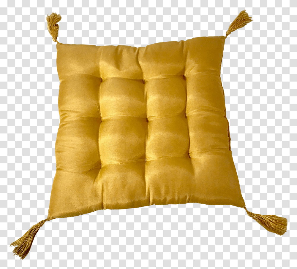 Vintage Mid Century Yellow Square Pillow Solid Transparent Png
