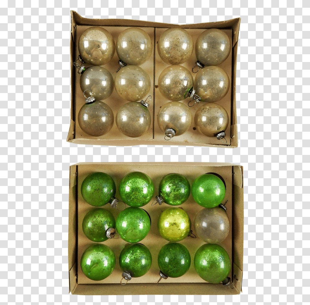 Vintage Mini Green Amp Silver Christmas Ornaments Pearl, Sphere, Accessories, Accessory, Egg Transparent Png