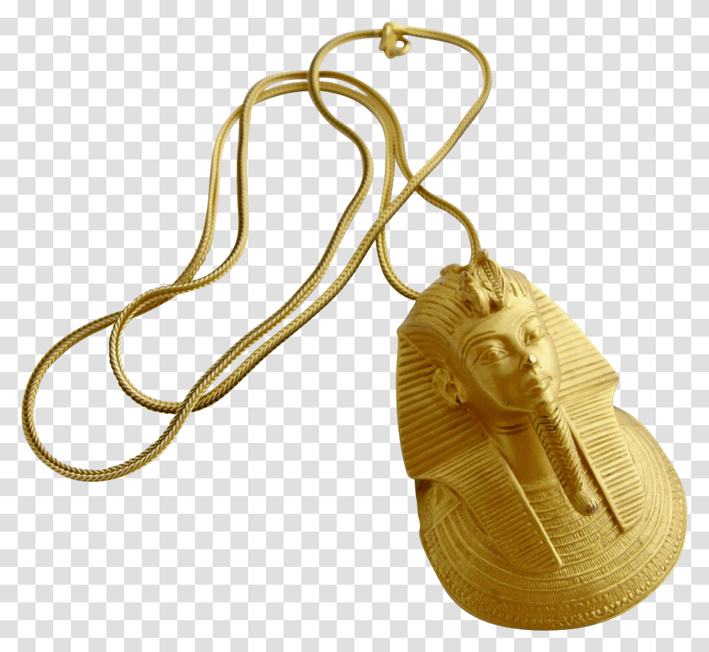 Vintage Mma King Tut Death Mask Pendant Download Chain, Gold Transparent Png