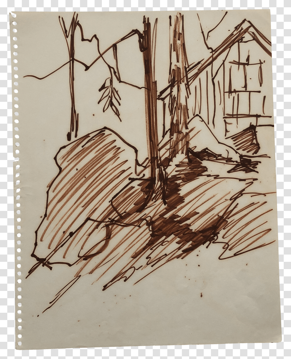 Vintage Mountain Drawing 1966 Sketch Transparent Png
