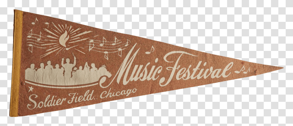 Vintage Musical Festival Chicago Felt Flag Pennant Skyline, Text, Wood, Symbol, Word Transparent Png